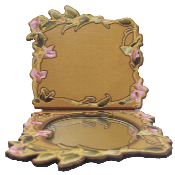 Зеркало из бересты -Полевые цвет ( в раскрытом виде)