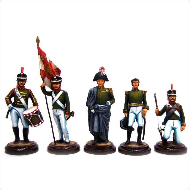 Набор из 5 оловянных солдатиков. (Александр I и солдаты)